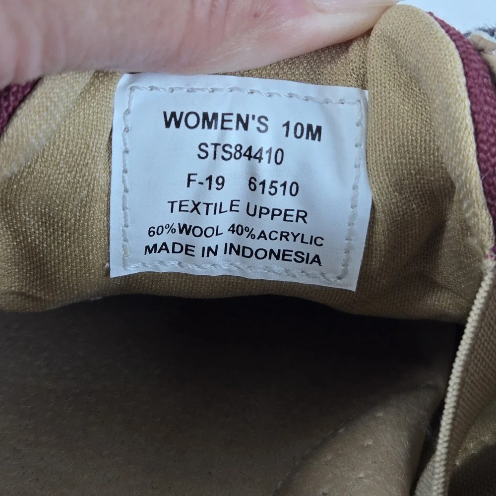 Sperry Songfish Varsity Wool Boat Shoe Women's 10 Maroon Navy 84410 NWOB